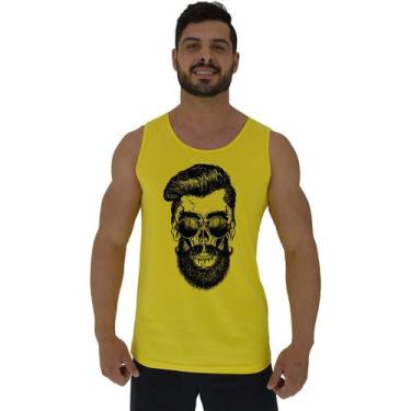 Imagem de Regata Clássica Masculina MXD Conceito Caveira Óculos Redondo Hipster,