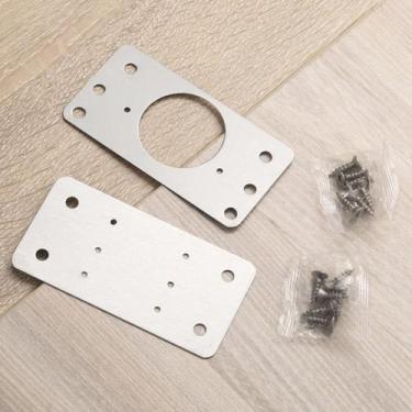 Imagem de Kit 02 Placas De Reparo Para Consertar Dobradiça Armário - Pen Tech