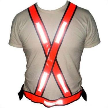 Imagem de Colete X Para Sinalizacao Noturno Laranja Nikokit - NIKOLA