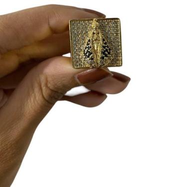 Imagem de Anel Nossa Senhora Aparecida Cravejado - Banhado a Ouro 18k - ToJoia18