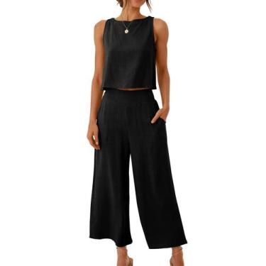 Imagem de Macacão e Conjunto de 2 Peças ANRABESS em Linho - Moda Verão Feminina