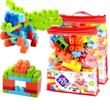 Imagem de Brinquedo Educativo Blocos e Peças de Montar e Encaixar Leg Didático Pacote 140pçs