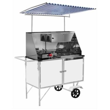 Imagem de Carrinho de Hot Dog + Lanche Luxo com Rodas Maciças e Toldo - Cefaz