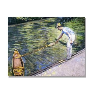 Imagem de Impressões em tela famosas, reprodução em tela, pintura emoldurada, imagem de arte de parede para decoração de casa. (Barqueiro está remando 2). Somente tela de 40 x 50 cm - 15,8 x 19,7 pol