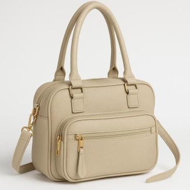 Imagem de Bolsa Feminina Couro Ombro Tiracolo Preta Média Casual Moda! - Outra, 