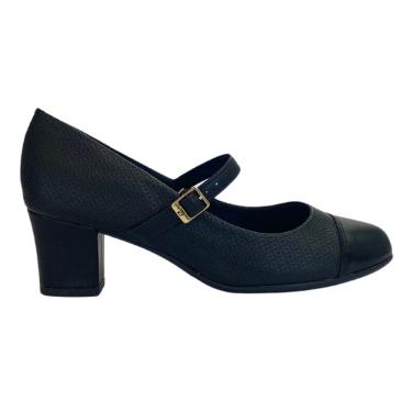 Imagem de Sapato Boneca Piccadilly 110185 Feminino Preto salto médio
