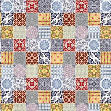 Imagem de Papel De Parede Azulejo Diversas Cores Autocolante Cozinha