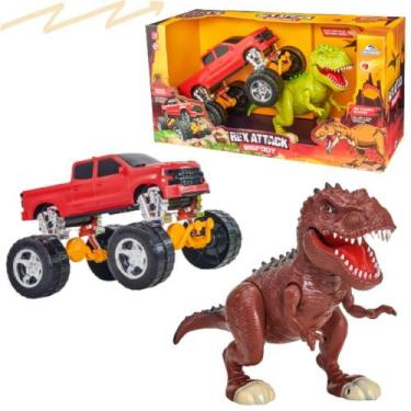 Imagem de Brinquedo Dinossauro Rex Attack Com Carro Suspensao Alta Bigfoot - Adi