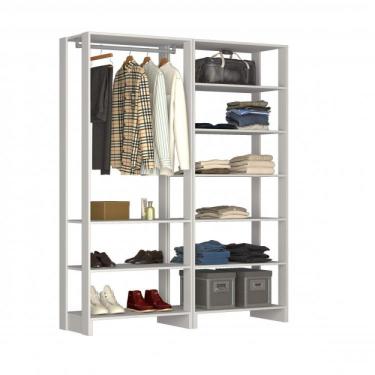 Imagem de Guarda Roupa Closet 2 Peças com 1 Cabideiro e 9 Nichos Yes Nova Mobile Branco
