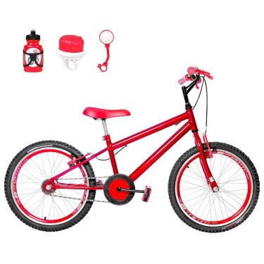 Imagem de Bicicleta Infantil Aro 20 Aero + Kit Passeio Vermelha