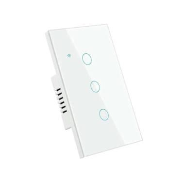 Imagem de Tuya Smart Switches US Neutral Wire/No Neutral Wire Required 1/2/3/4 Gang Light WiFi Touch Switch Voice Control-121JL-WHITE-03