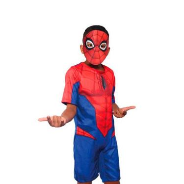 Imagem de Fantasia Homem Aranha Basica Infantil Curta Com Máscara