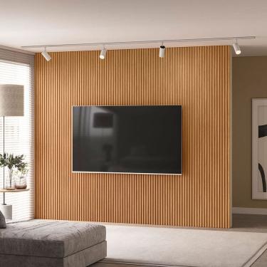 Imagem de Painel Ripado 3.0 Para Tv até 75 com 2,50 x 2,97  Emily-Nature Fosco - EdeCasaMoveis