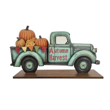 Imagem de Placa de caminhão de colheita decoração de outono decoração de mesa de madeira decoração de Halloween abóboras de outono decorações de mesa de ação de graças para casa, fazenda, escritório, jardim