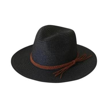 Imagem de Chapéu Panamá de Palha Unissex - Aba Larga, Proteção UV, Ideal para Pr