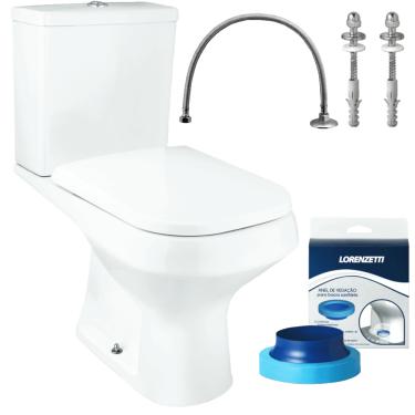 Imagem de Conjunto de Bacia com Caixa Acoplada Like Branco + Assento e Acessórios de Instalação -...