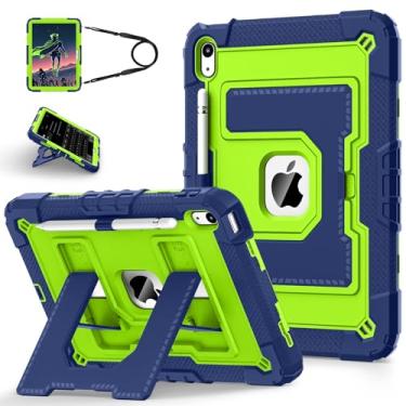 Imagem de WESOROL CASE Capa para iPad (A16) 11ª/10ª geração, compatível com crianças, iPad de 10ª geração, com alça de ombro para lápis, grau militar, à prova de choque, para capas I Pad de 11,0/10,9 polegadas