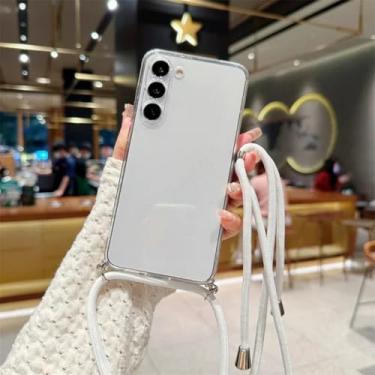 Imagem de Capa transversal em cor de chocolate para Samsung Galaxy S25 S24 S23 S22 S21 S20 Fe Plus Note 20 Ultra, capa traseira de silicone macio TPU (para Samsung S25Ultra/transparente)