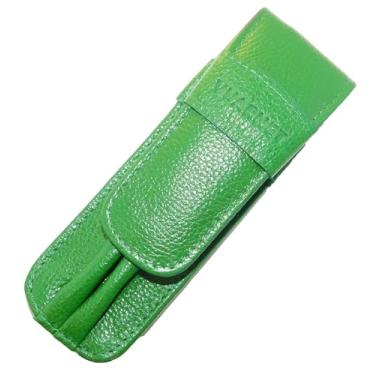 Imagem de Estojo p/Caneta Vuarnet-Couro Legítimo p/2 Peças Verde Bandeira