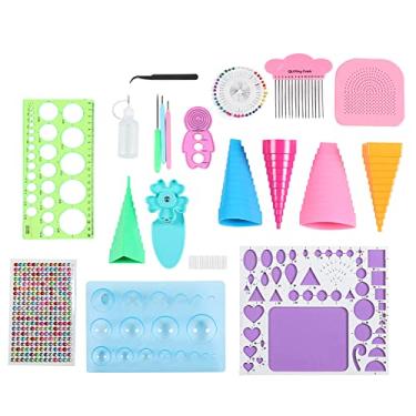 Imagem de AYNEFY Materiais Artesanais Conjunto de Ferramentas de Caneta de Pena de Marcação Digital Transparente Modelo de Papel 3 Em 1 para Cartões Embalagem Decoração Pintura Decorativa Decorações Papel Quilling Kit