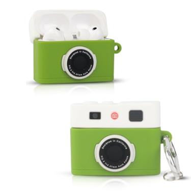 Imagem de LEWOTE Capa compatível com Apple Airpods Pro 3, capa fina com chaveiro (câmera verde)