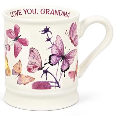 Imagem de YHRJWN Presentes de avó de netos para Natal, aniversário, dia das mães, caneca de café borboleta roxa, presentes roxos cristãos para mulheres, 370 ml