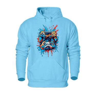 Imagem de Blusa de Frio Masculina Com Bolso Canguru Punho e Capuz Flanelada Cordao Ajustavel