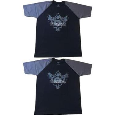 Imagem de Kit 2X Camiseta 100% Algodão Iron Darkness - Tamanho G Preta/Cinza - IntegralMédica-Masculino
