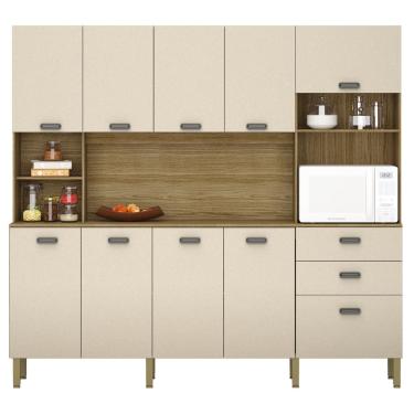 Imagem de Armário de Cozinha Completo 9 Portas Sófia Freijó Vanilla