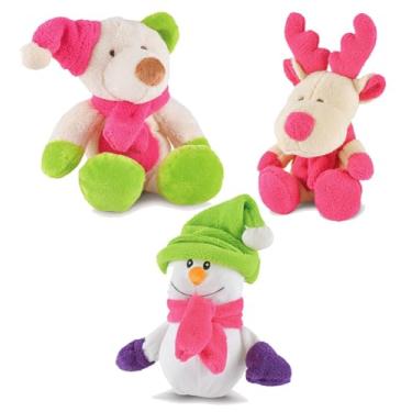 Imagem de Jeffers Peluche Bright Winter Pals Squeaky Dog Toys, pacote com 3 – Conjunto de brinquedos macios de pelúcia de Natal para cães pequenos e médios – Bonito para animais de estimação, buscar em