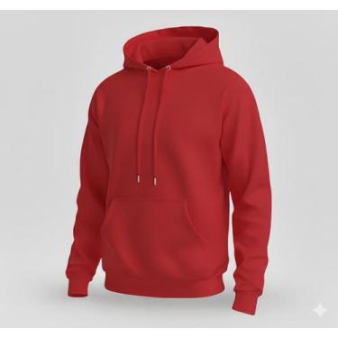 Imagem de Moletom Vermelho Liso Flanelado Conforto Frio Casual Premium - Betinis