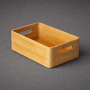 Imagem de Caixa Organizadora com Alça em Bambu, 30 x 19 x 10,4 cm, Natural