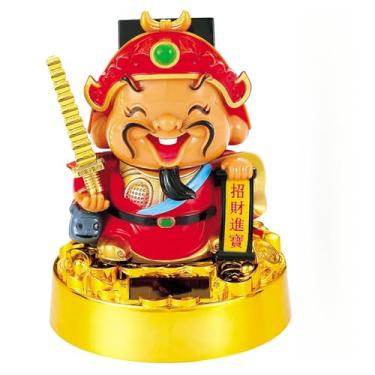 Imagem de FENNYYAR Ornamentos de escultura estilo chinês Deus da Riqueza, 10 cm, decoração de mesa de escritório para carro, artesanato