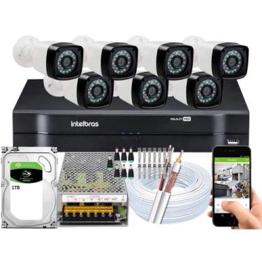 Imagem de Kit 7 Cameras Segurança 720P Hd Dvr Intelbras 8ch mhdx Alta Resolução 