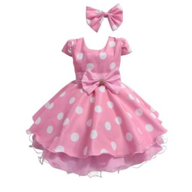 Imagem de Vestido De Festa Infantil Minnie Luxo Com Presilha De Cabelo - Lele In