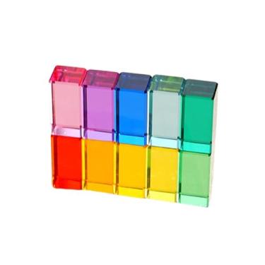 Imagem de JWQFBC Pacote com 10 Blocos Retangulares de Acrílico, Brinquedos de Treinamento Sensorial para Meninos E Meninas