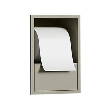 Imagem de Prateleira de nicho de banheiro de aço inoxidável - Suporte de papel higiênico embutido para chuveiro, sem necessidade de azulejo, ideal para banheiros públicos, cor cinza, 17 x 23 x 12 cm