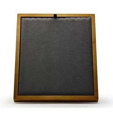 Imagem de Suporte de joias de madeira maciça, suporte de exibição de colar de microfibra macio, suporte de exibição de várias joias, colar, pulseiras, correntes, organizador para exibição de joias em casa (cor
