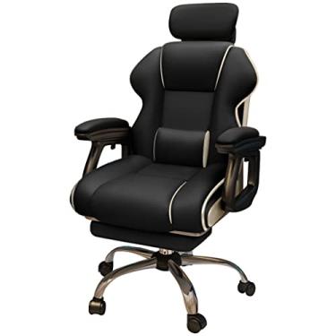 Imagem de Cadeira executiva executiva cadeira de computador cadeira de computador cadeira de mesa com rodas, cadeira gerencial de encosto alto, cadeira giratória com apoio para os pés ajustável, encosto de