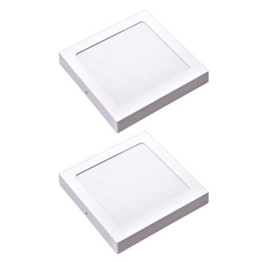 Imagem de Kit 2 Painel Plafon Led Sobrepor Quad Neutra 4000K 18W 22Cm