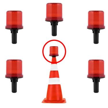 Imagem de Sinalizador Viario Solar Kit 5 Uni Estrada Rodovia Cone Rua Alerta Obra