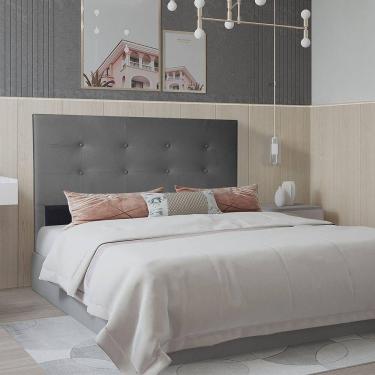 Imagem de Cabeceira Casal 1,60m Berlim Corino Cinza