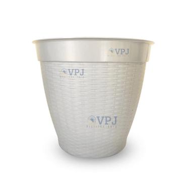 Imagem de Vaso Rattan Redodndo Plástico Para Flores Jardim 14,5 L