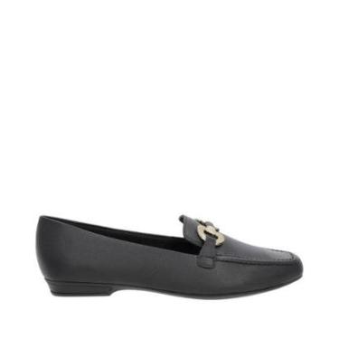 Imagem de Sapato Usaflex Loafer Preto Couro Bridão-Feminino