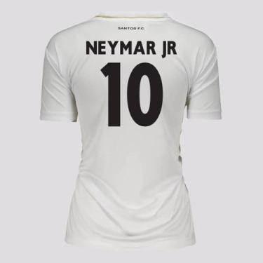 Imagem de Camisa Santos Deslocar 10 Neymar Jr Feminina Branca - Braziline, P