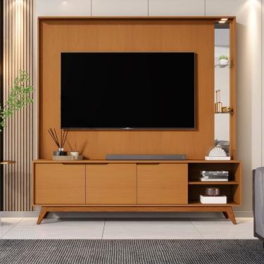 Imagem de Estante Home para TV ate 75 Polegadas 3 Portas com Pes de Madeira Em MDF Tucuma JB Moveis