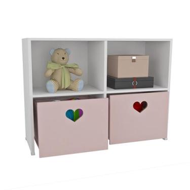 Imagem de Estante De Nichos Com Baús de Coração Sammy 100% MDF (menina brinquedo