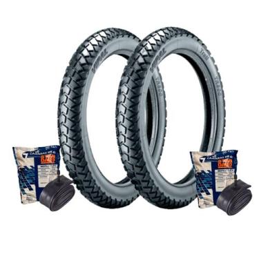 Imagem de Par de Pneus Para Moto Vipal TR300 80/100-14 Traseiro e 60/100-17 Dian
