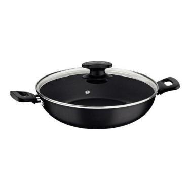 Imagem de Panela Wok Antiaderente 3,3l Com Tampa Loreto Tramontina Cor:preto Pre