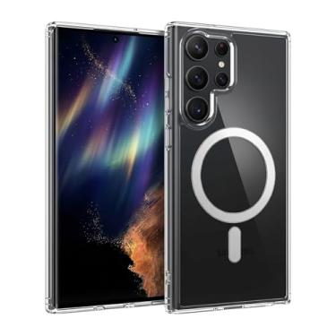 Imagem de Capa Mag-safe para Samsung [Galaxy S23 Ultra] Capinha Magnética Slim Premium com [Proteção de Câmera] Clear Case Transparente [Anti-Amarelamento] Resistente a Riscos e Anti Impacto